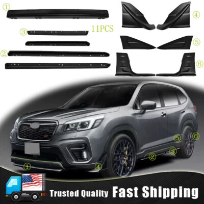 Kit de carrocería de labios de parachoques para Subaru Forester 2019-2022 conjuntos de faldones laterales estilo SK STI Foto 1 de 4