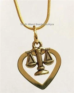 Law Necklace Scales of Justice Attorney Paralegal Lawyer Zodiac Libra Gift - Picture 1 of 12