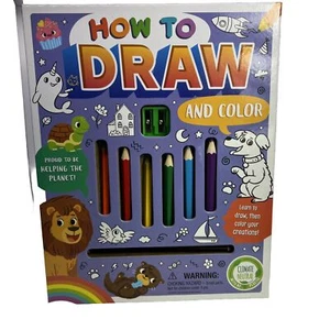How to Draw and Color Set : With 6 Colored Pencils & Sketching Pencil, Paperb... - Picture 1 of 5