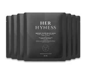 Her Hyness Mask Instant Glow Black Charcoal Reduce Dark Spot Brighten 25 ml x 7 - Picture 1 of 6