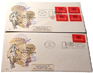 Peace through International Law 1969 13c FDI Cover Lot of 2 - Picture 1 of 2