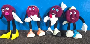 Lote de 4 figuras de peluche flexibles Applause 1988 California Raisins Hardee’s - Imagen 1 de 9