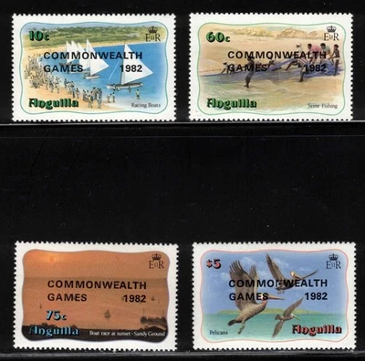 Anguilla Birds / Commonwealt Games 1982 Scott #507-510. Set Of 4- Stamps. M.N.H. - Image 1 of 3