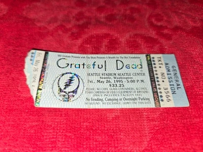 Boleto de concierto de colección para los muertos agradecidos 26 de mayo 1995 estadio Seattle Foto 1 de 2