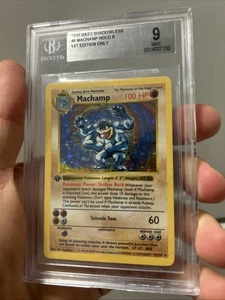 1999 Pokemon Base Set Shadowless #8 Machamp Holo 1st Edition BGS 9 Mint - Picture 1 of 2
