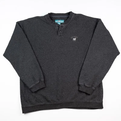 Vintage 90's Big Dogs Sweatshirt Men’s 2XL Gray Henley Pullover - Image 1 of 4