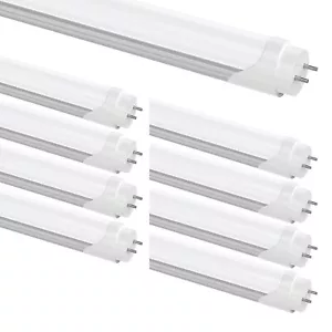 8P 28W G13 T8 4FT LED Tube Light Bulbs Garage Ceiling 4' Shop Lights 6000K Milky - Picture 1 of 15