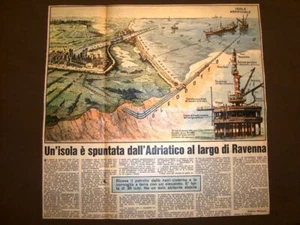 Marina di Ravenna nel 1956 Nuova Isola artificiale nell'Adriatico Emilia Romagna - Picture 1 of 1