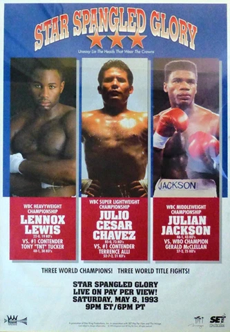 Vintage Julio Cesar Chavez vs Terrence Alli & Lewis v Tucker Boxing Fight Poster Cover