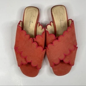 Isa Tapia Ana Maria Wildleder Scalloped Slide Sandalen Größe 37 - Bild 1 von 6