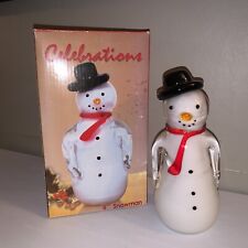 Art Glass Snowman 8" Handmade Christmas Holiday Decor handmade celebrations