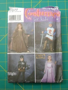 Simplicity 5520 Costume Pattern Kids 3-8 Princess Viking Knight Halloween LARP - Picture 1 of 2