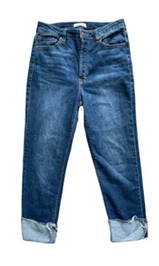 TGLA Jeans Damen 29 Cuffed Crop Button Fly Med Blue Wash Denim Hose - Bild 1 von 4