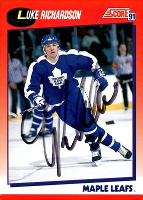Luke Richardson - Signed 1991-92 Score Card #139 - Toronto Maple Leafs - Image 1 of 2