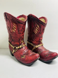 11” Large Ceramic Cowboy Boots Decorative  Display Decor ( Set of 2 ) - Picture 1 of 24