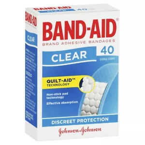 Band-Aid Clear Sterile Strips 40 Pack Brand Adhesive Bandages Protection - Picture 1 of 4