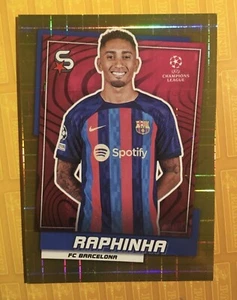 54 RAPHINHA (FC BARCELONA) GOLDEN 38/50 SUPERSTARS TOPPS 2023 Trading Card - Picture 1 of 2