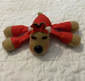 Vintage 1986 HALLMARK RHONDA THE REINDEER Floppy Christmas Holiday Plush Red Pjs - Picture 1 of 3