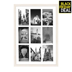 13.6x19.7 Distressed White Wooden Collage Frame Fits Nine 4x6 Photos/Pictures - Picture 1 of 7