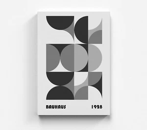 Cuadro en lienzo abstracto Bauhaus arte moderno mural arte incoloro imagen - Imagen 1 de 7