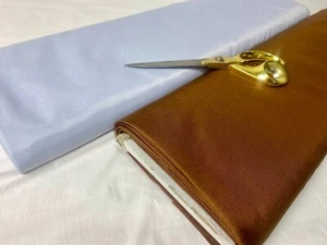 *NEU* L/M Gewicht 100% Polyester glatt/Dupioni Satin Uni Stoff *KOSTENLOSER VERSAND* - Bild 1 von 15