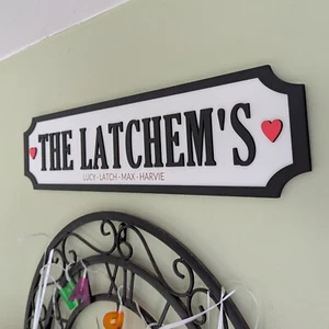 Personalised Family Name Street Style Sign Names Plaque Man Cave Wooden kitchen - Picture 1 of 5