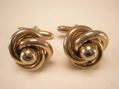 Nudos Grandes Tono Dorado Vintage Gemelos Cuadrados Amantes Enganche Foto 1 de 4