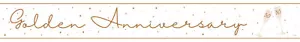 Golden Wedding Anniversary Banner Party Decoration 50th Anniversary Bunting - Picture 1 of 1