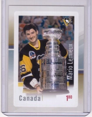 MARIO LEMIEUX 2017 Canada Post Stamp Souvenir Sheet Hockey Legends Card-Sized - Image 1 of 2