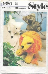 F18 STYLE 1680: STUFFED TOY (LION, LAMB & KOALA) SIZE 16' SEWING PATTERN - Picture 1 of 3