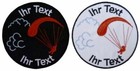 Gleitschirm Aufnäher Patch gestickt mit Wunschtext 8cm (881-1)