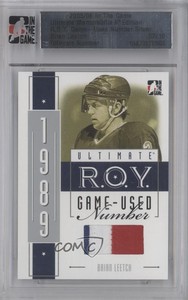 2005 ITG Ultimate Memorabilia 6th Edition ROY Game-Used Number /10 Brian Leetch