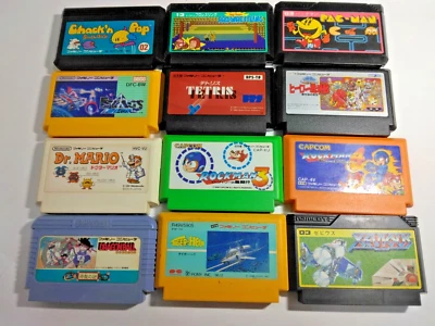 Wholesale Lot 12 Nintendo Famicom Mario Megaman DragonBall NES FCTested - Image 1 of 4