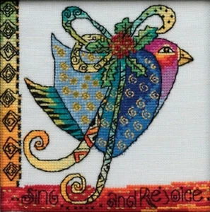 Cross Stitch Kit ~ Laurel Burch Christmas Blue Dove #LB30-2011 - Picture 1 of 4