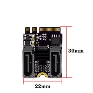 M2(A+E Key) to Dual Port SATA3.0 Expansion Card PCle 3.0 KEY A+E WIFI M.2 - Afbeelding 1 van 7