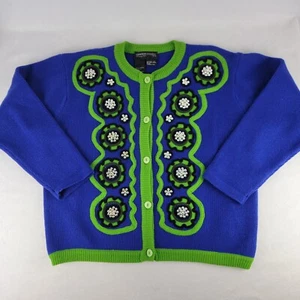 Vintage Spree Internationa Lambswool Bead Sequin Cardigan Button Up Sweater L - Picture 1 of 8