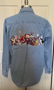 Warner Bros Studio Store Looney Tunes besticktes Button-Down-Hemd Größe SM Vintage - Bild 1 von 13