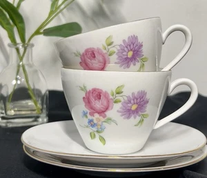 2 Rare Vintage Seltmann Weiden Bavaria Isolde Cups & Saucers Western Germany - Picture 1 of 10