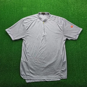 Mcdonalds Employee Tshirt Men Medium Gray 1/4 Zip Uniform Work Wear Short Sleeve - Picture 1 of 8