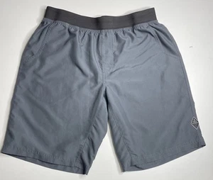 prAna Vaha Shorts Men Sz L Gray Yoga Pull On Stretch 10" - Picture 1 of 7