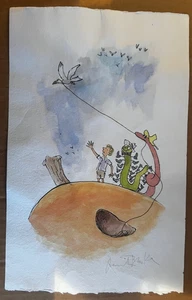 Quentin Blake original drawing watercolour James and the Giant Peach Roald Dahl - Picture 1 of 2