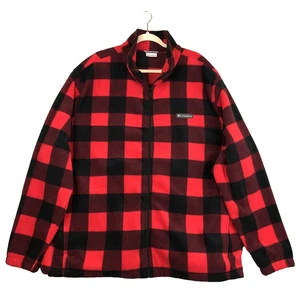 Columbia Mens Full-Zip Fleece Jacket Buffalo Plaid Size 3XL Pockets Comfort - Picture 1 of 10