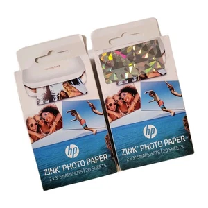 Lot of 2 packs HP Zink Photo Paper 2x3" HP Sprocket Photo Printer NEW - Picture 1 of 2