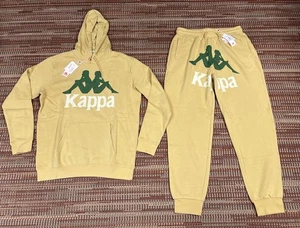Kappa Hoodie & Sweatpants Set Men’s 2XL Logo Athletic Tracksuit Beige Camel NWT - Picture 1 of 14
