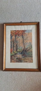 Altes Aquarell "Flusslanddchaft" signiert - Bild 1 von 1