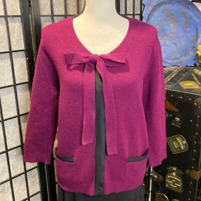 Suéter Donna Karan Mezcla de Lana Cachemira Seda con Cuello de Pajarita en el Coño - Talla M Foto 1 de 4