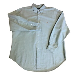 Ralph Lauren Button Down Shirt Mens Size XL Green 100% Cotton 17 1/2 34-35 - Picture 1 of 10