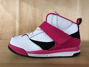 JORDAN FLIGHT 45 HIGH WHITE BLACK VIVID PINK GIRLS BABY TD SZ 4-10  837025-158 - Picture 1 of 1