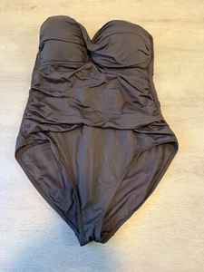 black strapless ANNE COLE one piece swimsuit size 14 - Picture 1 of 2