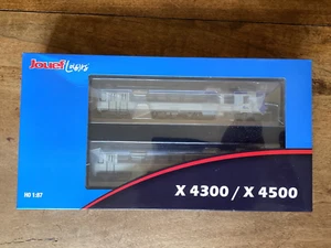 Jouef SNCF X4500 HO Scale Autorail 2-coach Set HJ2612 Silver / Blue - Picture 1 of 7